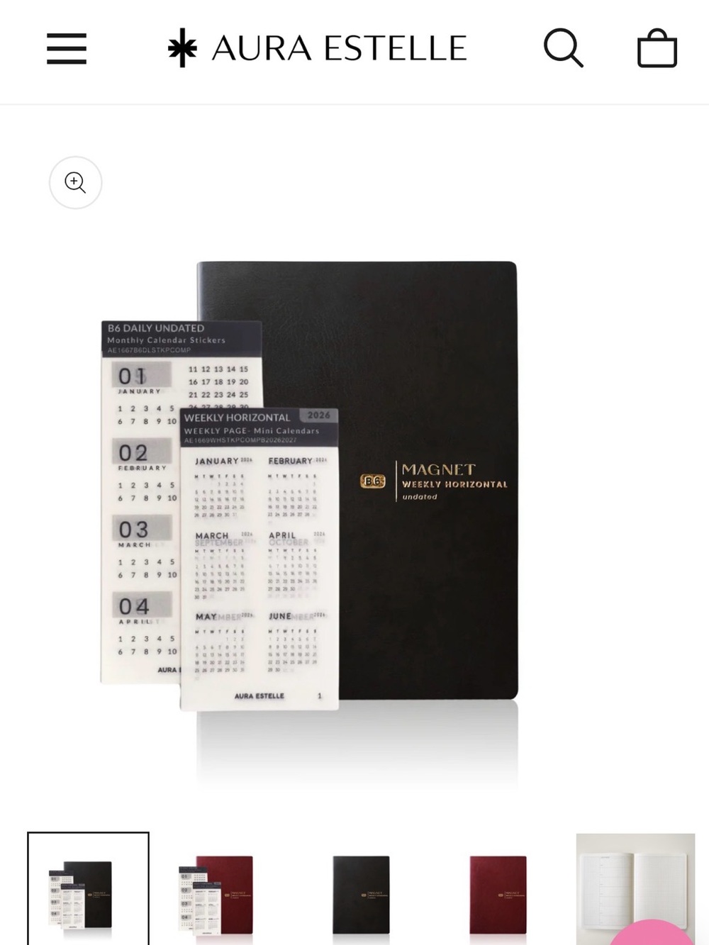 Aura Estelle- Undated Weekly Horizontal B6 | Magnet Planner NWT